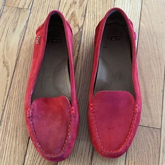 UGG Women's Suede Loafer Moccasins Red Size 9 Casual Flats - Picture 5 of 8